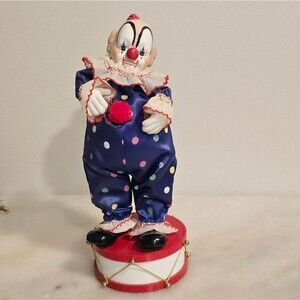 Westland Vintage 80's Animated Dancing Clown Music Box Figurine